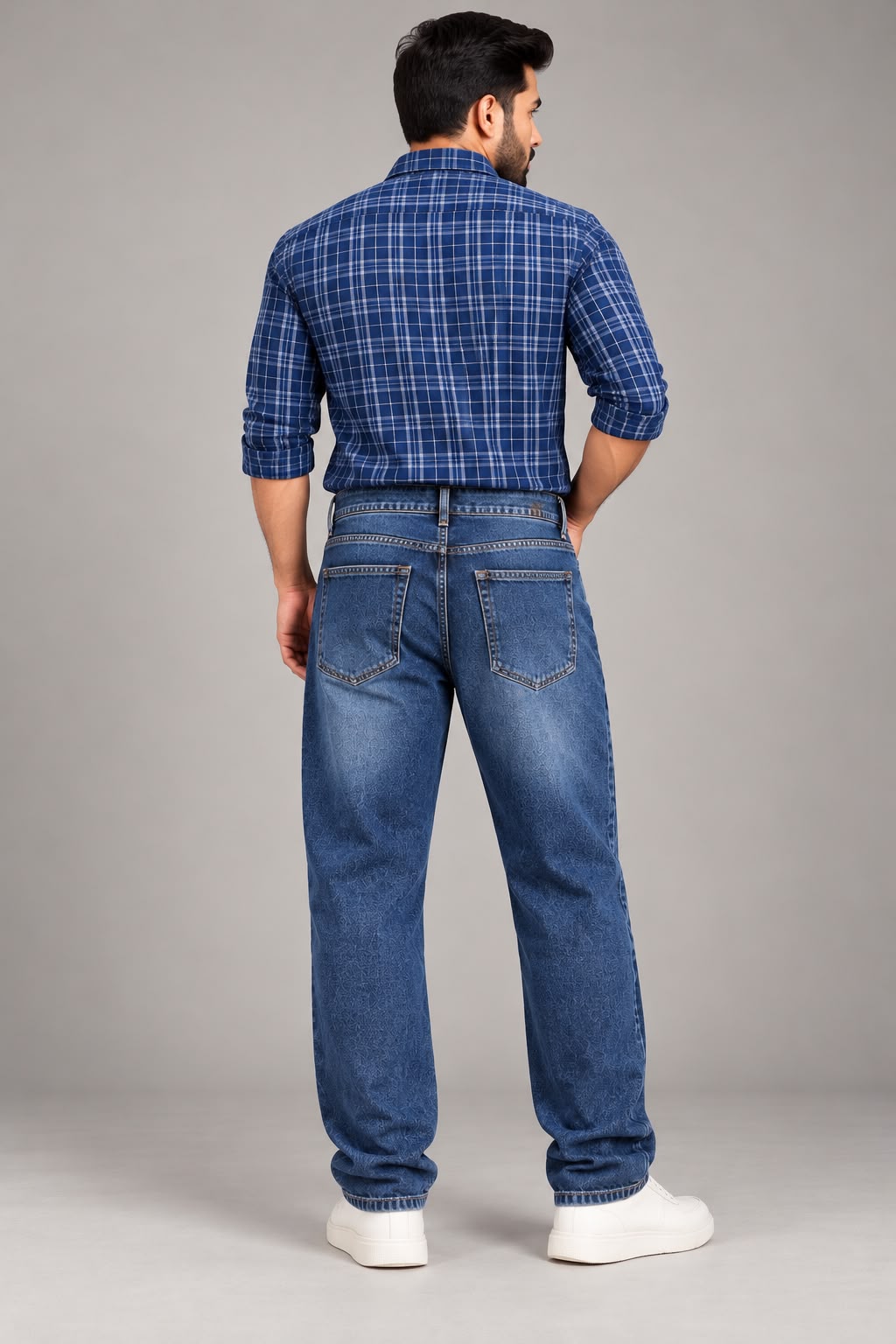 Maxgrapesy Men’s Blue Stone Wash Regular Fit Denim Jeans