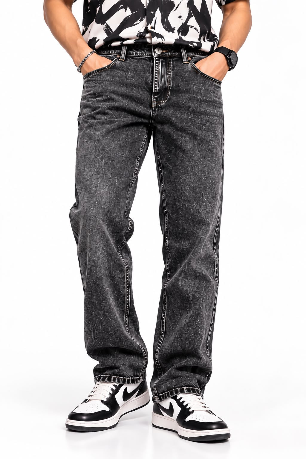 Maxgrapesy Washed Relaxed Fit Denim Premium Jeans For Mens