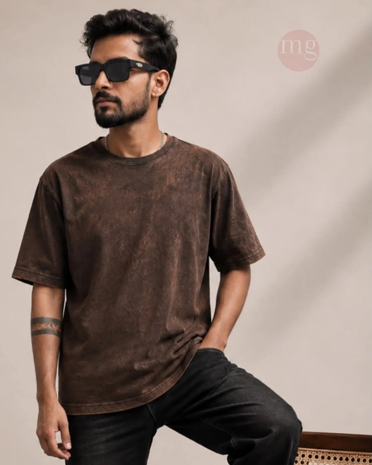 Acid Wash – Oversize T-Shirt For Mans. Round Neck Fabric 100% Cotton T-Shirt