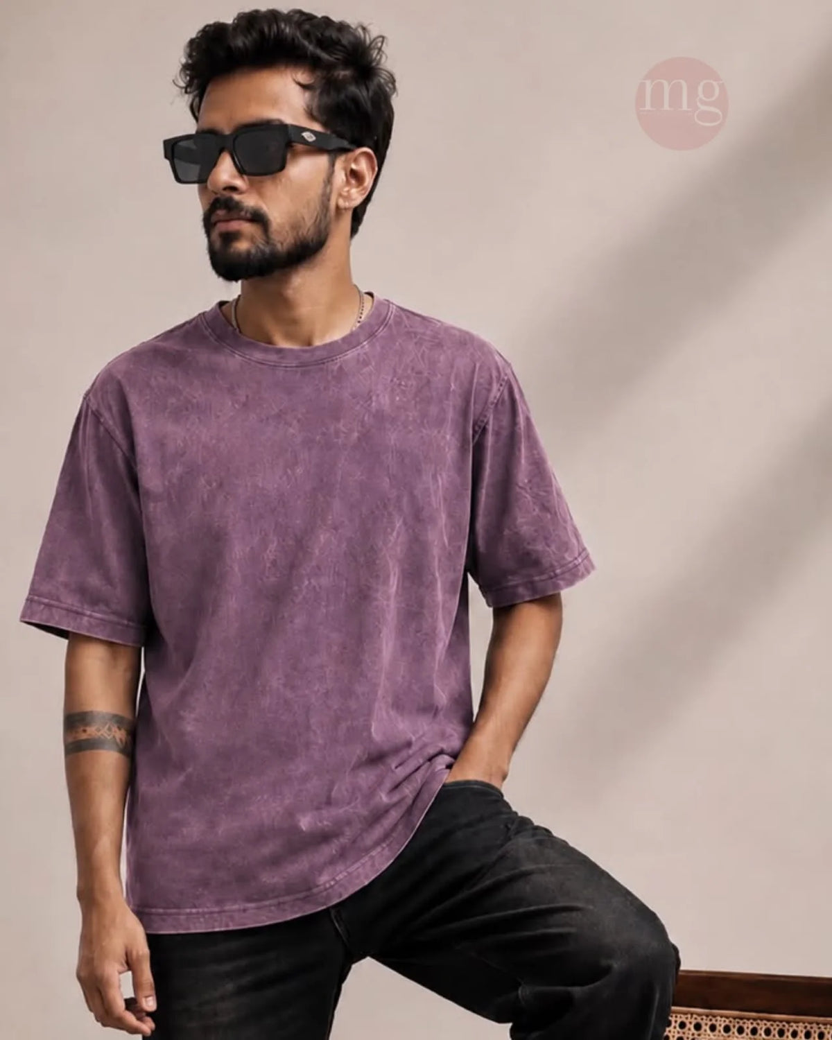Acid Wash – Oversize T-Shirt For Mans. Round Neck Fabric 100% Cotton T-Shirt