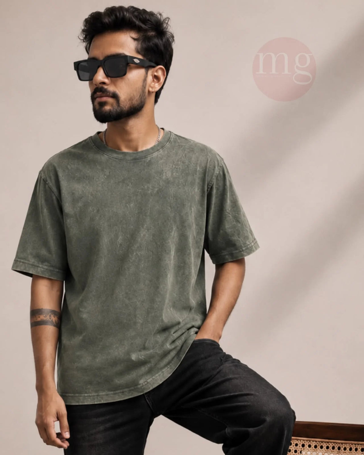Acid Wash – Oversize T-Shirt For Mans. Round Neck Fabric 100% Cotton T-Shirt