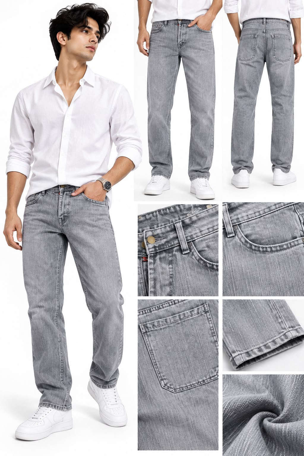Maxgrapesy Men’s Straight Fit Washed Denim Jeans