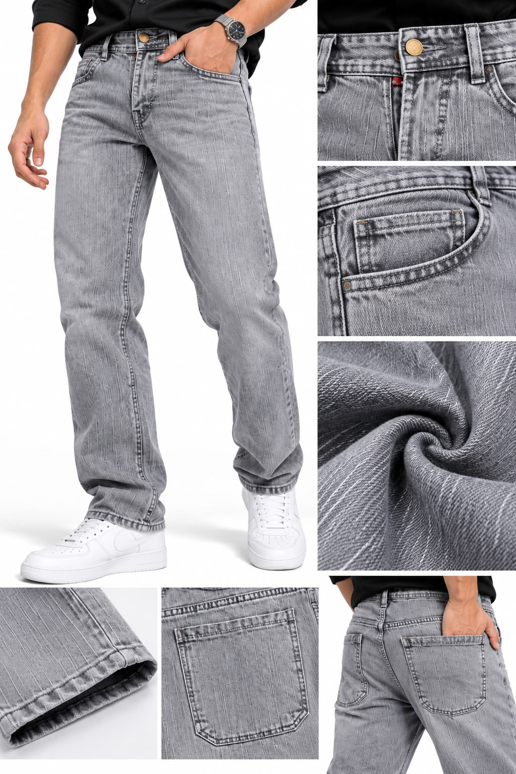 Maxgrapesy Men’s Straight Fit Washed Denim Jeans