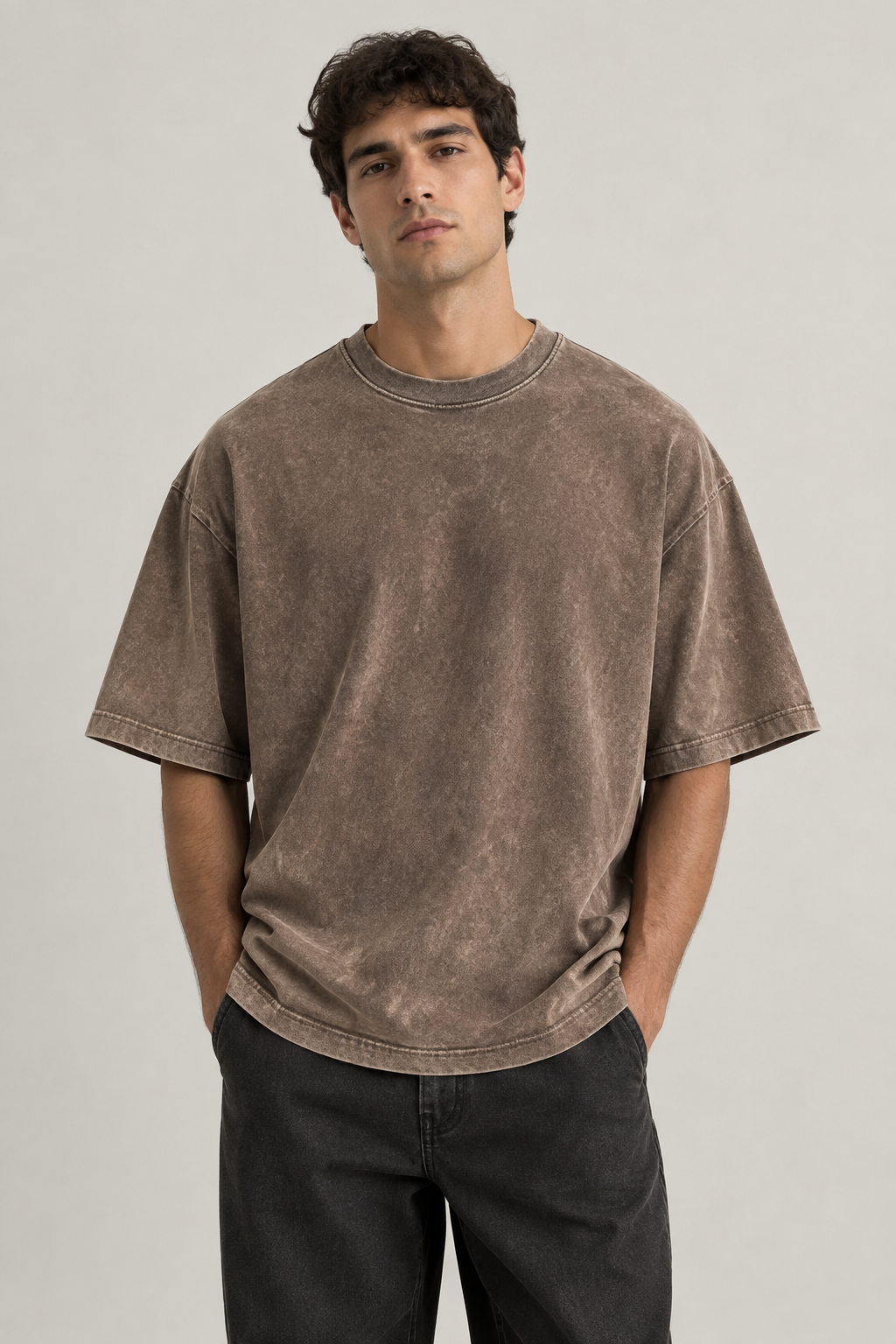 Acid Wash – Oversize T-Shirt For Mans. Round Neck Fabric 100% Cotton T-Shirt