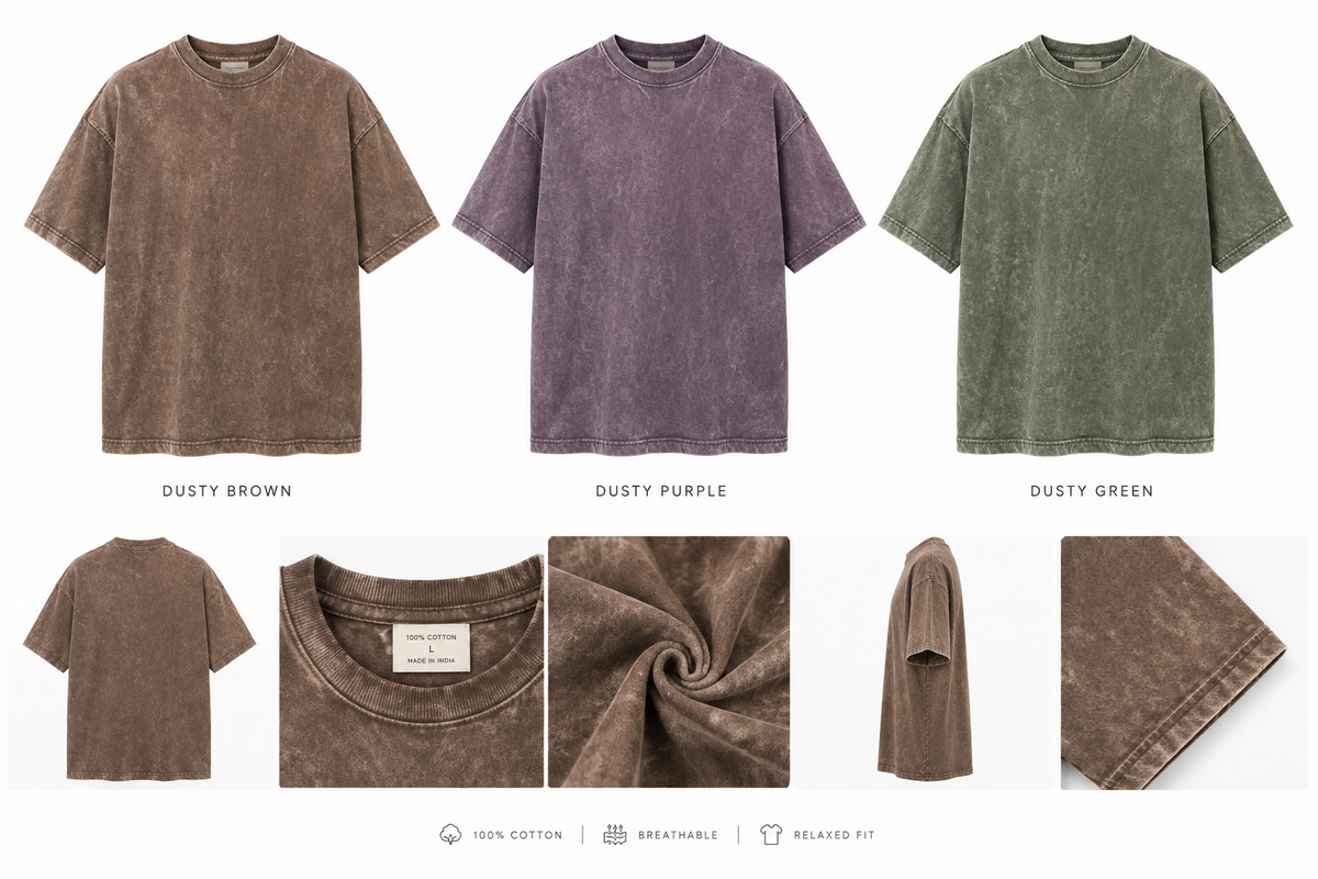Acid Wash – Oversize T-Shirt For Mans. Round Neck Fabric 100% Cotton T-Shirt