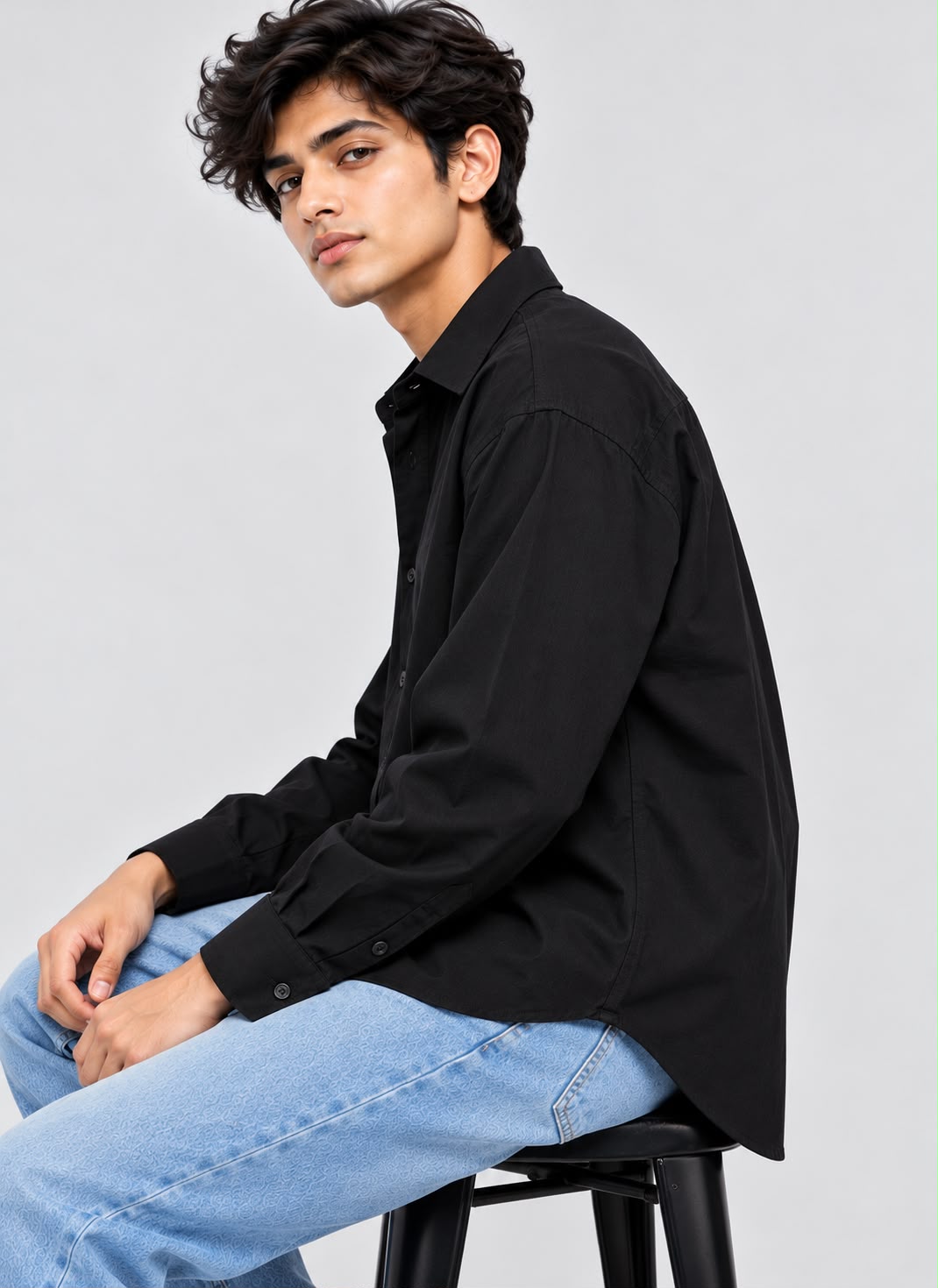 Maxgrapesy Men's Amazing Quality Shirt Perfect casual Black Colour