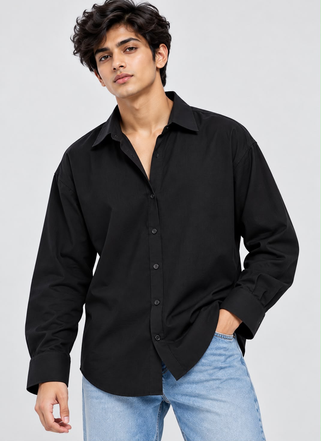 Maxgrapesy Men's Amazing Quality Shirt Perfect casual Black Colour