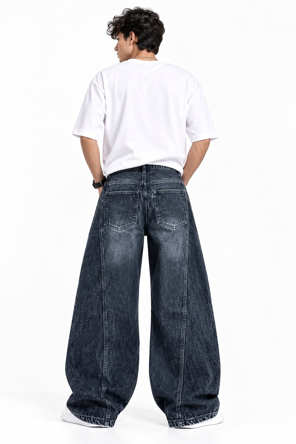 Maxgrapesy Premium Wide-Leg Baggy Jeans – Acid Wash Multicolour and Sizes Denim